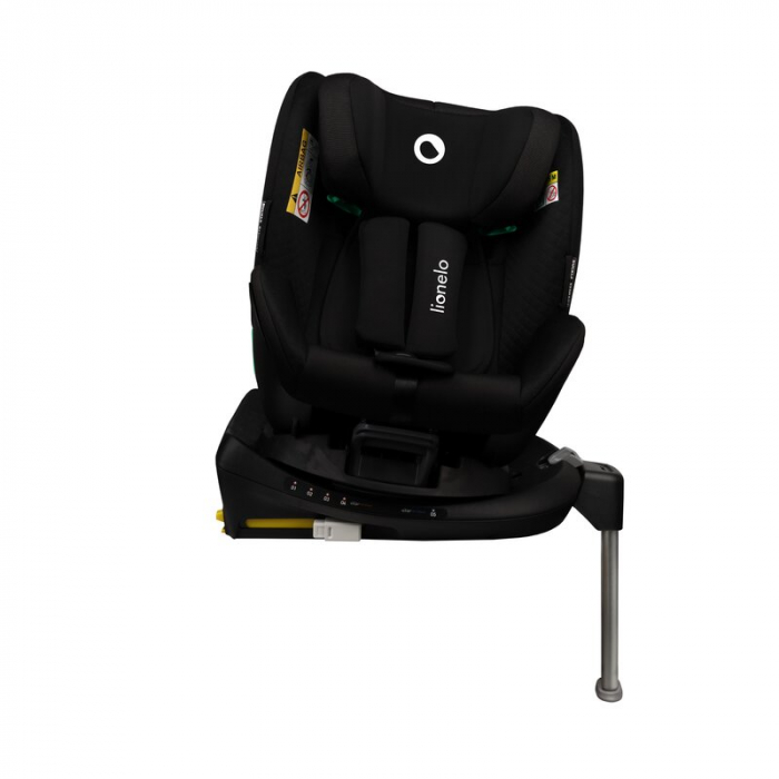 Lionelo - Scaun auto I-size Antoon Plus, Pozitie de somn, Protectie laterala, Rotire 360 grade, 0-18 kg, Cu Isofix si picior de sustinere, Negru, Testat ADAC, Conform cu standardul european de securit [6]