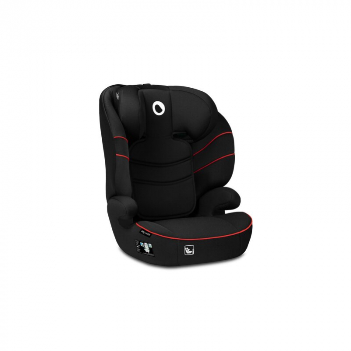 Lionelo - Scaun auto Lars i-Size, Cu tetiera reglabila in 10 pozitii, Cu pozitionare spre sensul de mers, 15-36 Kg, 100-150 cm, Conform cu standardul european de securitate ECE R129/03, Negru/Rosu [3]