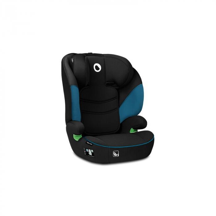 Lionelo - Scaun auto Lars i-Size, Cu tetiera reglabila in 10 pozitii, Cu pozitionare spre sensul de mers, 15-36 Kg, 100-150 cm, Conform cu standardul european de securitate ECE R129/03, Negru/Albastru [3]