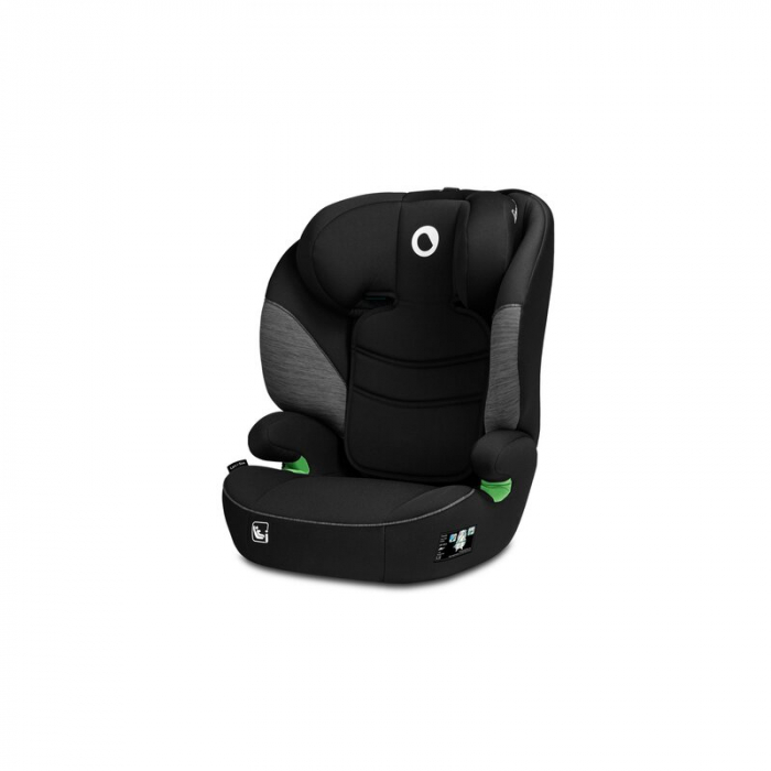 Lionelo - Scaun auto Lars i-Size, Cu tetiera reglabila in 10 pozitii, Cu pozitionare spre sensul de mers, 15-36 Kg, 100-150 cm, Conform cu standardul european de securitate ECE R129/03, Negru/Gri [2]