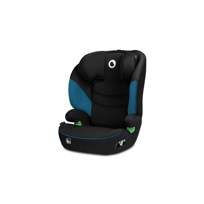 Lionelo - Scaun auto Lars i-Size, Cu tetiera reglabila in 10 pozitii, Cu pozitionare spre sensul de mers, 15-36 Kg, 100-150 cm, Conform cu standardul european de securitate ECE R129/03, Negru/Albastru [2]