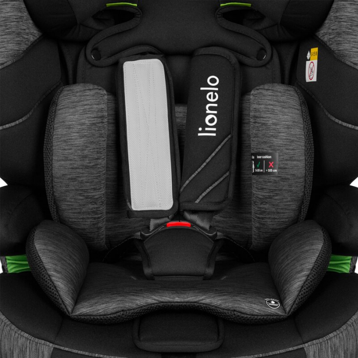 Lionelo - Scaun auto, Levi One i-Size, Universal, Instalare FWF, Cu tetiera reglabila in 10 pozitii, Cu spatar detasabil, 76-150 cm, Conform cu R129, Gri [9]