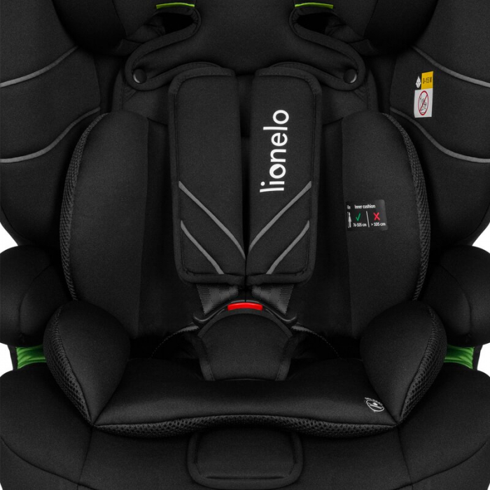 Lionelo - Scaun auto, Levi One i-Size, Universal, Instalare FWF, Cu tetiera reglabila in 10 pozitii, Cu spatar detasabil, 76-150 cm, Conform cu R129, Negru [8]