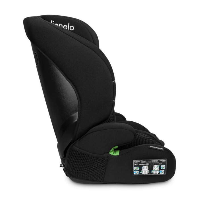 Lionelo - Scaun auto, Levi One i-Size, Universal, Instalare FWF, Cu tetiera reglabila in 10 pozitii, Cu spatar detasabil, 76-150 cm, Conform cu R129, Negru [7]