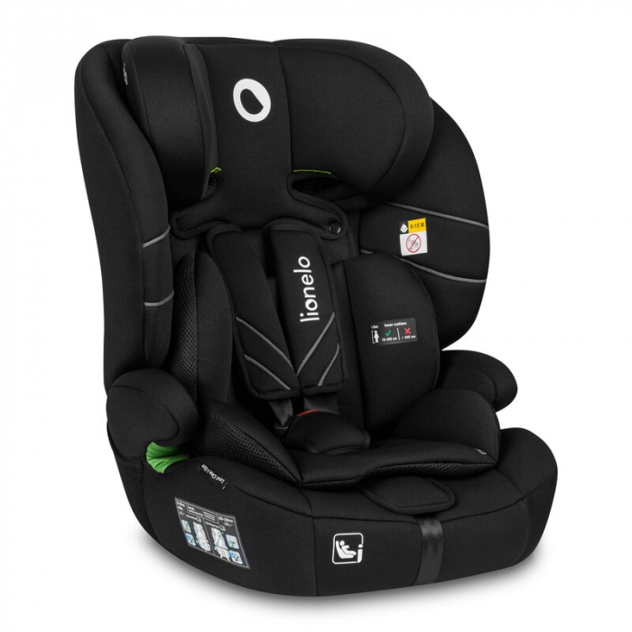 Lionelo - Scaun auto, Levi One i-Size, Universal, Instalare FWF, Cu tetiera reglabila in 10 pozitii, Cu spatar detasabil, 76-150 cm, Conform cu R129, Negru [2]