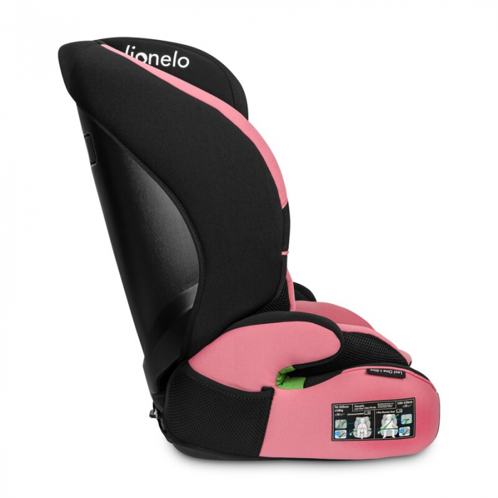 Lionelo - Scaun auto, Levi One i-Size, Universal, Instalare FWF, Cu tetiera reglabila in 10 pozitii, Cu spatar detasabil, 76-150 cm, Conform cu R129, Roz [7]