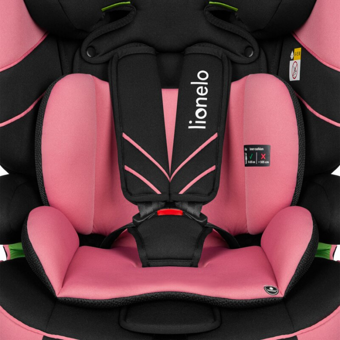 Lionelo - Scaun auto, Levi One i-Size, Universal, Instalare FWF, Cu tetiera reglabila in 10 pozitii, Cu spatar detasabil, 76-150 cm, Conform cu R129, Roz [8]
