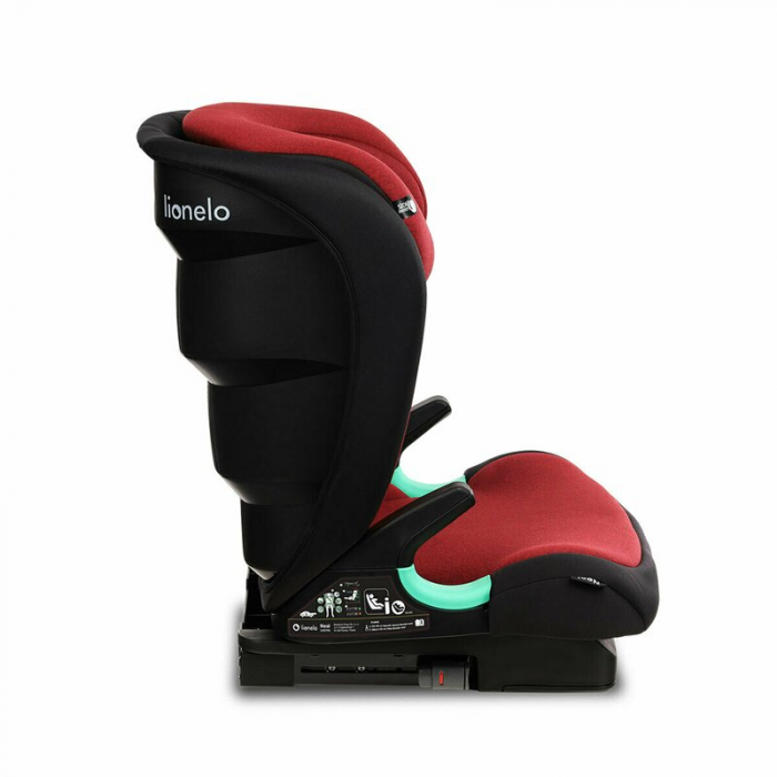 Lionelo - Scaun auto Neal Burgundy Spatar reglabil, Baza i-size, 15-36 Kg, cu Isofix, Conform cu standardul european de securitate ECE R129, Rosu [12]