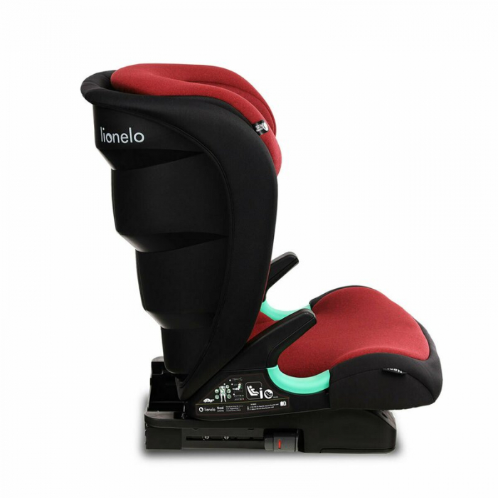 Lionelo - Scaun auto Neal Burgundy Spatar reglabil, Baza i-size, 15-36 Kg, cu Isofix, Conform cu standardul european de securitate ECE R129, Rosu [13]