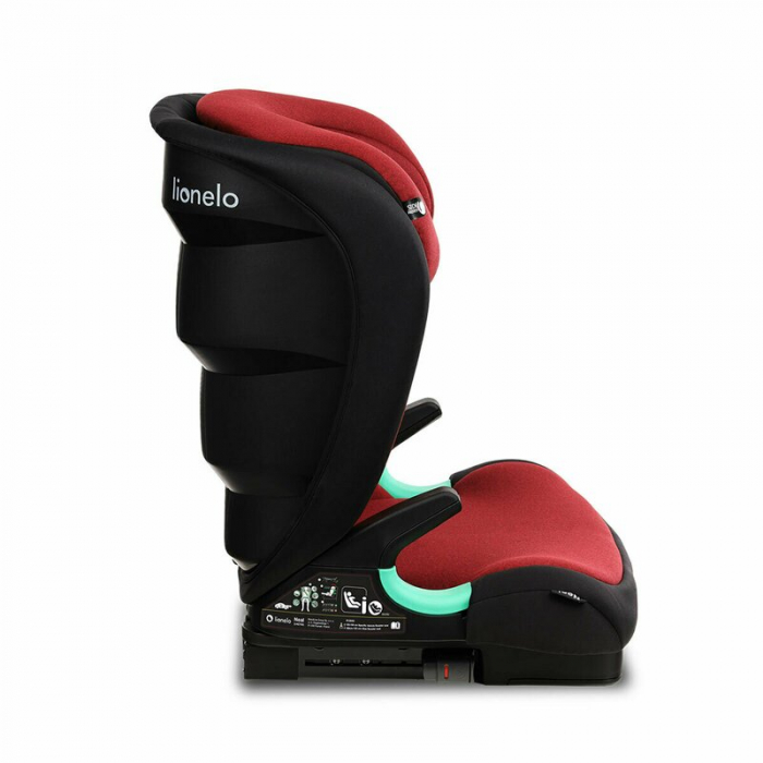 Lionelo - Scaun auto Neal Burgundy Spatar reglabil, Baza i-size, 15-36 Kg, cu Isofix, Conform cu standardul european de securitate ECE R129, Rosu [11]