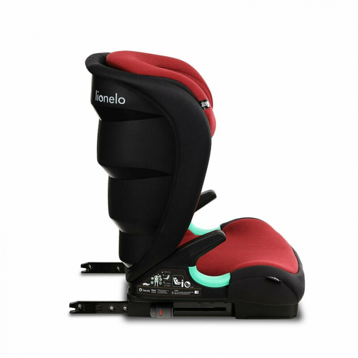 Lionelo - Scaun auto Neal Burgundy Spatar reglabil, Baza i-size, 15-36 Kg, cu Isofix, Conform cu standardul european de securitate ECE R129, Rosu [10]