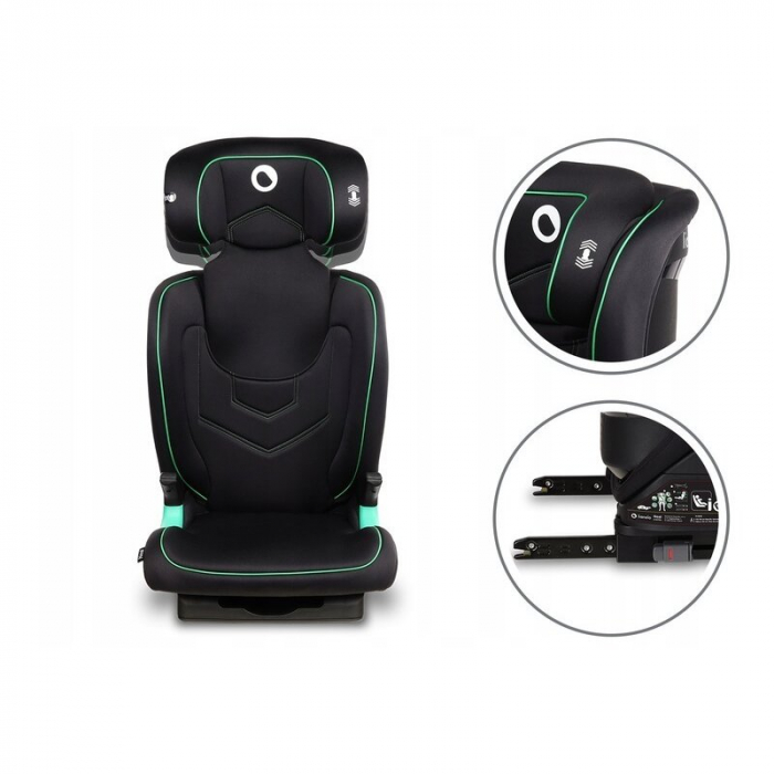 Lionelo - Scaun auto Neal Onix Spatar reglabil, Baza i-size, 15-36 Kg, cu Isofix, Conform cu standardul european de securitate ECE R129, Negru [9]