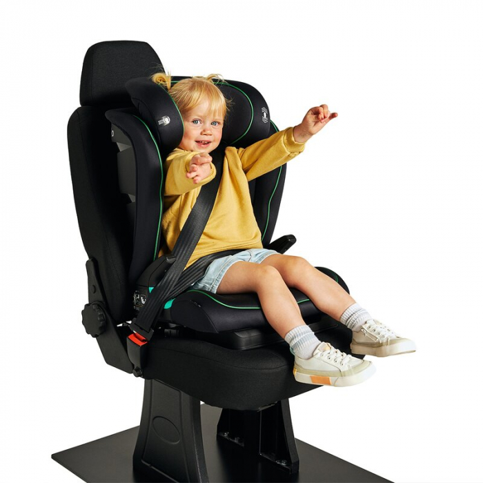 Lionelo - Scaun auto Neal Turquoise Spatar reglabil, Baza i-size, 15-36 Kg, cu Isofix, Conform cu standardul european de securitate ECE R129, Verde [16]