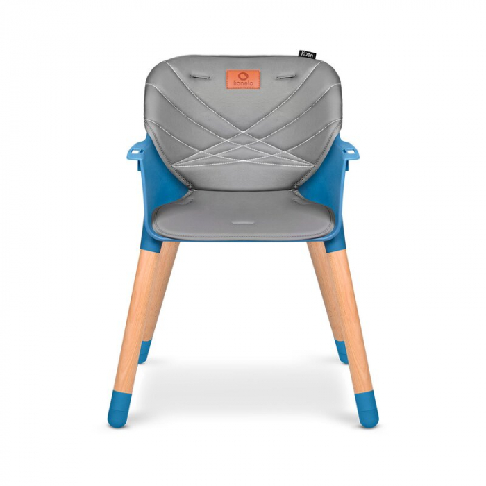 Lionelo - Scaun de masa din fag Koen, 2 in 1, Transformabil, Sustine 30 kg, 6 luni+, Conform cu standardul european de securitate EN14988, Albastru [8]