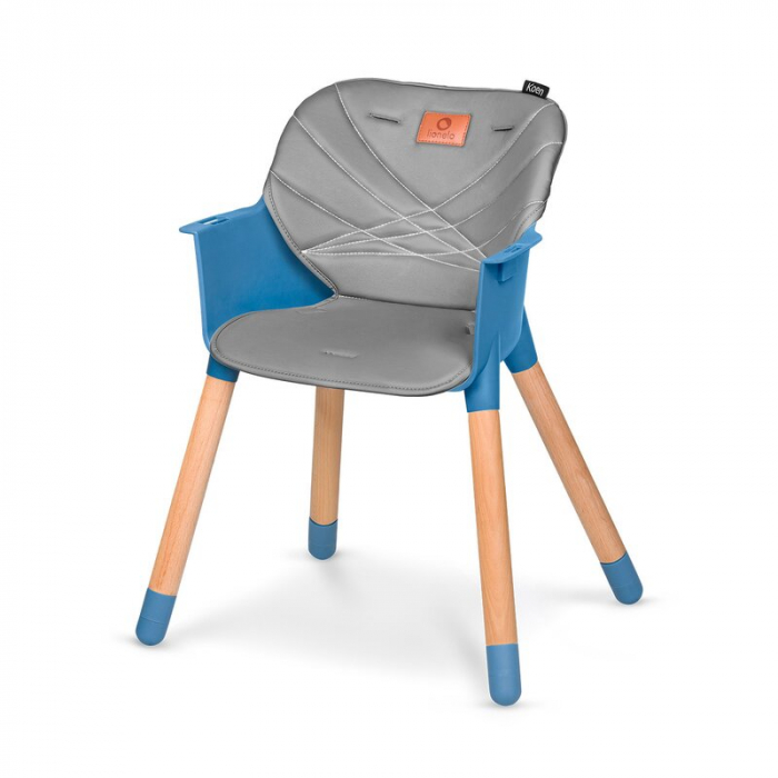 Lionelo - Scaun de masa din fag Koen, 2 in 1, Transformabil, Sustine 30 kg, 6 luni+, Conform cu standardul european de securitate EN14988, Albastru [10]