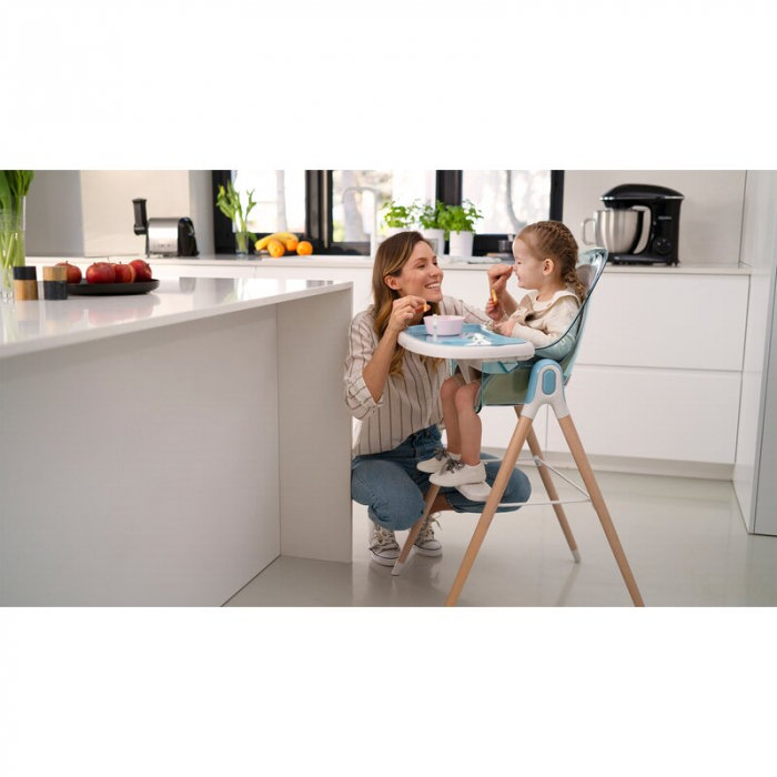 Lionelo - Scaun de masa Maya, 2 in 1, Transformabil, 3 pozitii de inclinare, Conform cu standardele europeane de securitate EN14988, EN12790, White [21]