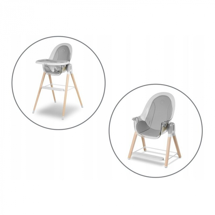 Lionelo - Scaun de masa Maya, 2 in 1, Transformabil, 3 pozitii de inclinare, Conform cu standardele europeane de securitate EN14988, EN12790, White [14]