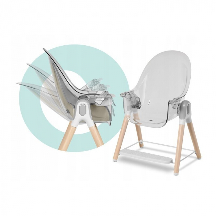 Lionelo - Scaun de masa Maya, 2 in 1, Transformabil, 3 pozitii de inclinare, Conform cu standardele europeane de securitate EN14988, EN12790, White [6]