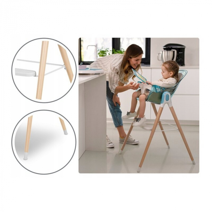 Lionelo - Scaun de masa Maya, 2 in 1, Transformabil, 3 pozitii de inclinare, Conform cu standardele europeane de securitate EN14988, EN12790, White [16]