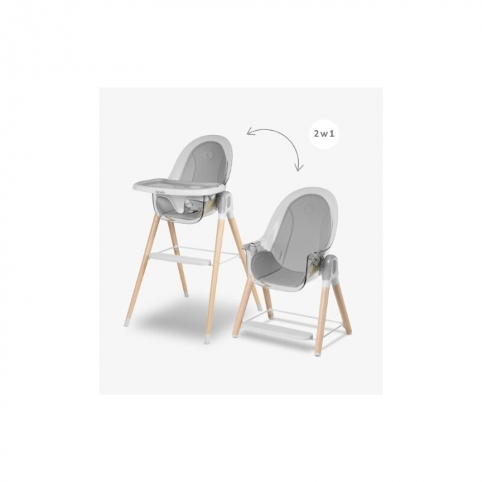 Lionelo - Scaun de masa Maya, 2 in 1, Transformabil, 3 pozitii de inclinare, Conform cu standardele europeane de securitate EN14988, EN12790, White [13]