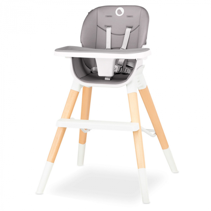 Lionelo - Scaun de masa Mona, 4 in 1, Transformabil, Reglabil in inaltime in 3 pozitii, Conform cu standardele europene de securitate EN14988, EN16120, Stone [1]
