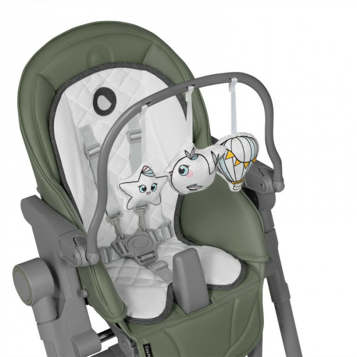 Lionelo - Scaun de masa multifunctional Cora Plus, Reglabil in 4 pozitii pe inaltime, Spatar reglabil in 3 pozitii, Cu bara de jucarii, Pliabil, Conform cu standardul european de securitate EN14988, V [14]