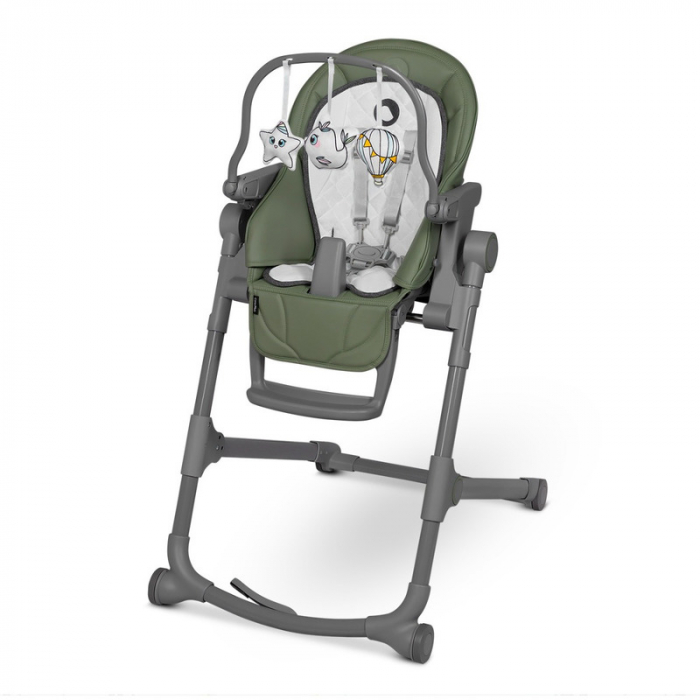 Lionelo - Scaun de masa multifunctional Cora Plus, Reglabil in 4 pozitii pe inaltime, Spatar reglabil in 3 pozitii, Cu bara de jucarii, Pliabil, Conform cu standardul european de securitate EN14988, V [1]