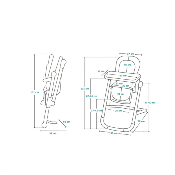 Lionelo - Scaun de masa multifunctional Cora Plus, Reglabil in 4 pozitii pe inaltime, Spatar reglabil in 3 pozitii, Cu bara de jucarii, Pliabil, Conform cu standardul european de securitate EN14988, V [12]