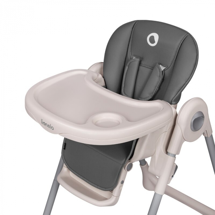 Lionelo - Scaun de masa Reglabil, 4 Pozitii pe inaltime, Spatar reglabil in 3 pozitii, Pliabil, Zanna, din Metal, Conform cu standardul european de securitate EN14988, Gri [13]