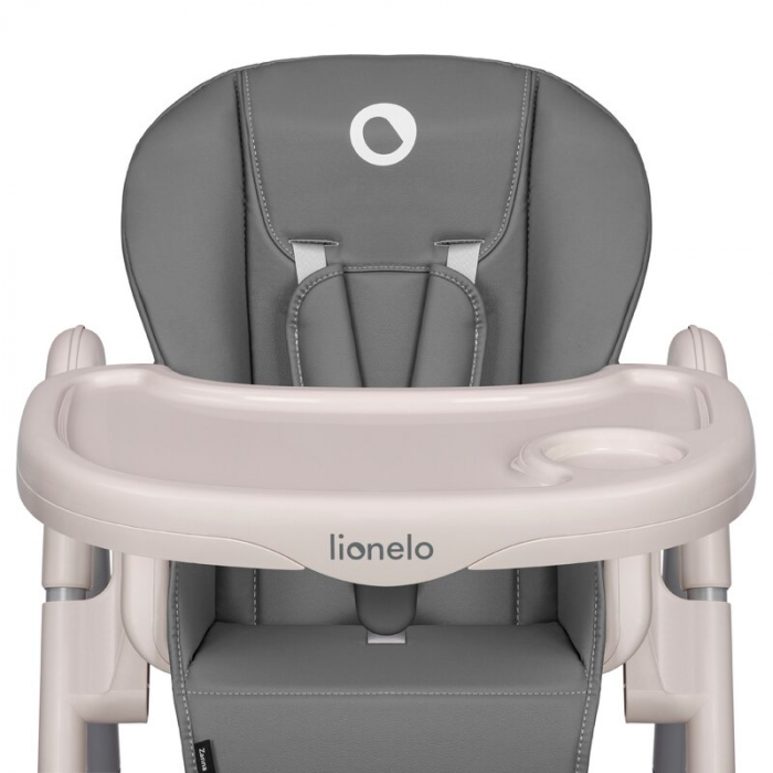 Lionelo - Scaun de masa Reglabil, 4 Pozitii pe inaltime, Spatar reglabil in 3 pozitii, Pliabil, Zanna, din Metal, Conform cu standardul european de securitate EN14988, Gri [14]