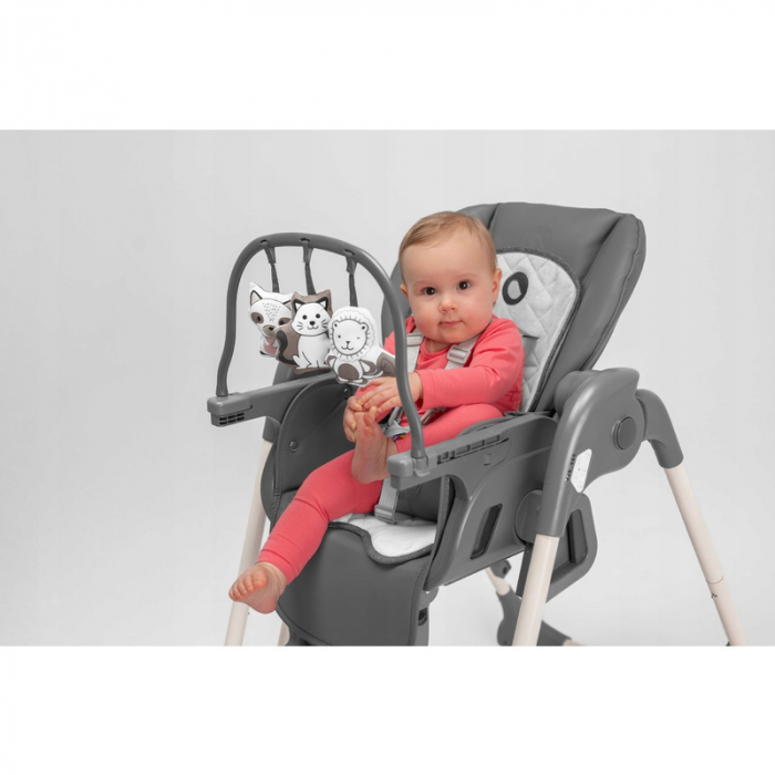 Lionelo - Scaun de masa si balansoar, 2 in 1, Laurice, Transformabil, Multifunctional, Inaltime si spatar reglabile, Cu melodii de leagan, 0 luni+, Conform cu standardele europene de securitate EN 149 [10]