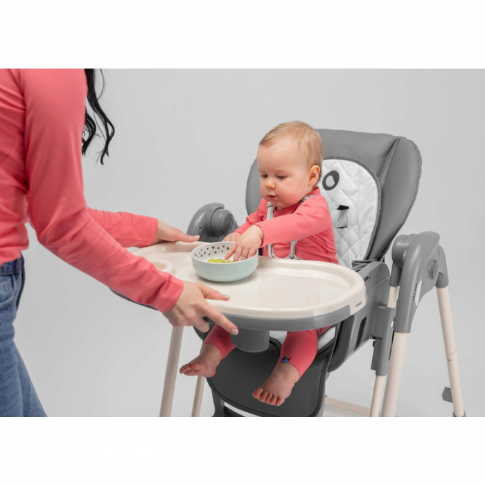 Lionelo - Scaun de masa si balansoar, 2 in 1, Laurice, Transformabil, Multifunctional, Inaltime si spatar reglabile, Cu melodii de leagan, 0 luni+, Conform cu standardele europene de securitate EN 149 [8]