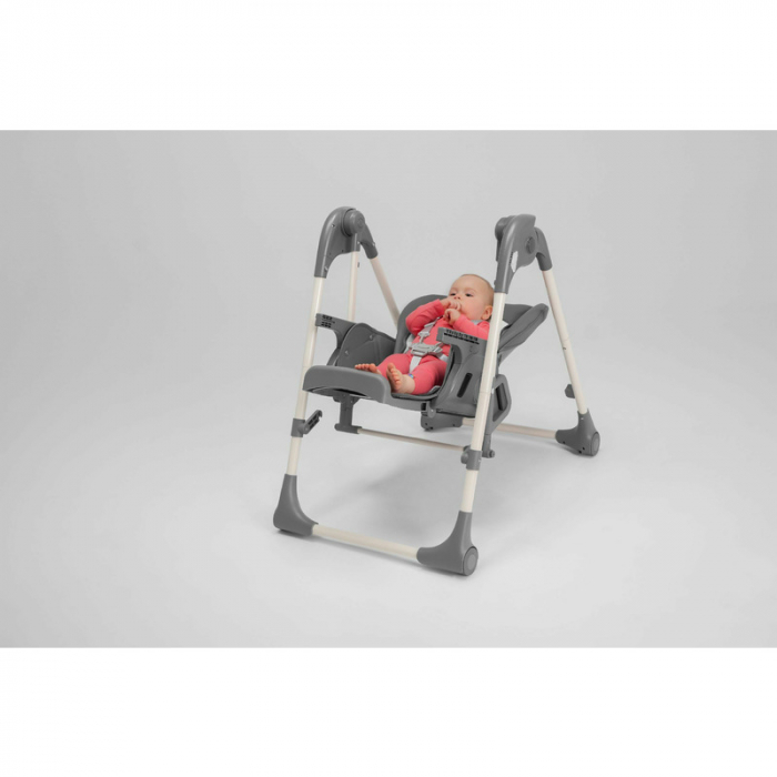 Lionelo - Scaun de masa si balansoar, 2 in 1, Laurice, Transformabil, Multifunctional, Inaltime si spatar reglabile, Cu melodii de leagan, 0 luni+, Conform cu standardele europene de securitate EN 149 [6]