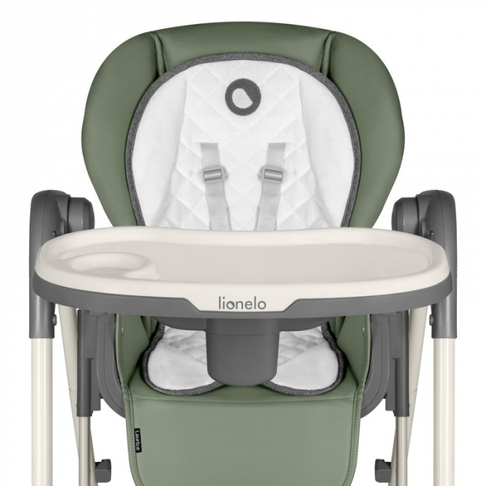 Lionelo - Scaun de masa si balansoar, 2 in 1, Laurice, Transformabil, Multifunctional, Inaltime si spatar reglabile, Cu melodii de leagan, 0 luni+, Conform cu standardele europene de securitate EN 149 [31]