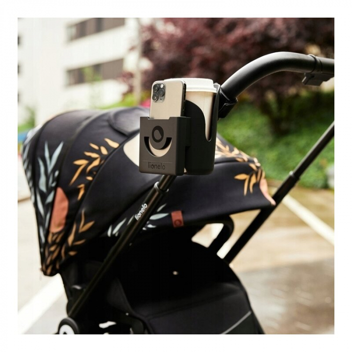 Lionelo - Suport universal pentru biberon/pahar si telefon Ove, Cu sistem de rotire 360, Negru [3]