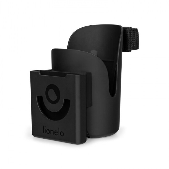 Lionelo - Suport universal pentru biberon/pahar si telefon Ove, Cu sistem de rotire 360, Negru [1]