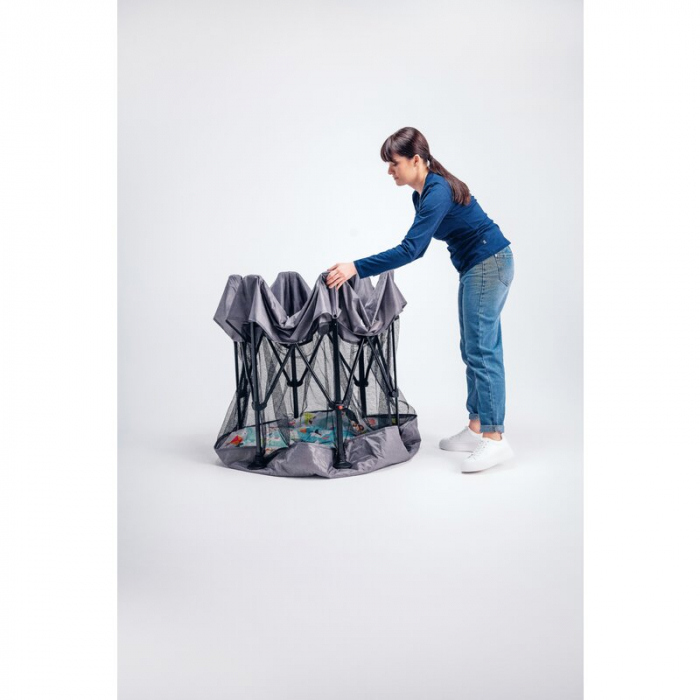 Lionelo - Tarc de joaca Roel, Pliere ultra-compacta, Conform cu standardul europeane de securitate EN12227, Multicolor [24]