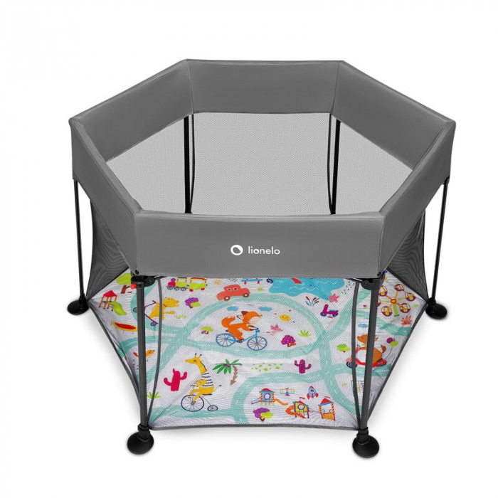 Lionelo - Tarc de joaca Roel, Pliere ultra-compacta, Conform cu standardul europeane de securitate EN12227, Multicolor [3]