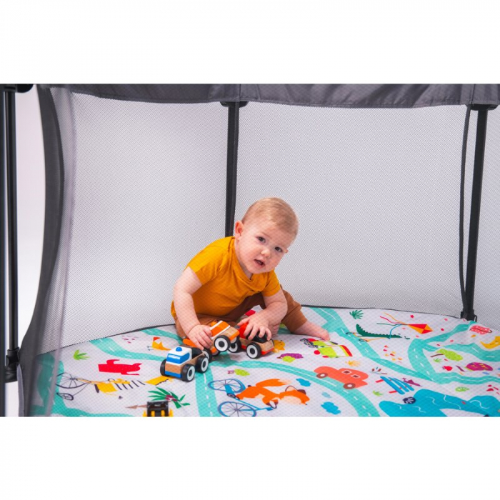 Lionelo - Tarc de joaca Roel, Pliere ultra-compacta, Conform cu standardul europeane de securitate EN12227, Multicolor [17]