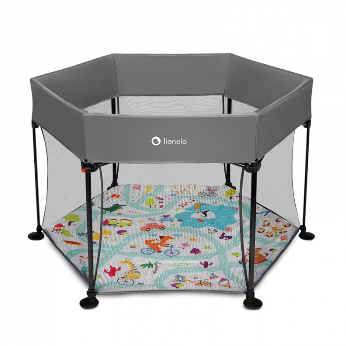 Lionelo - Tarc de joaca Roel, Pliere ultra-compacta, Conform cu standardul europeane de securitate EN12227, Multicolor [2]