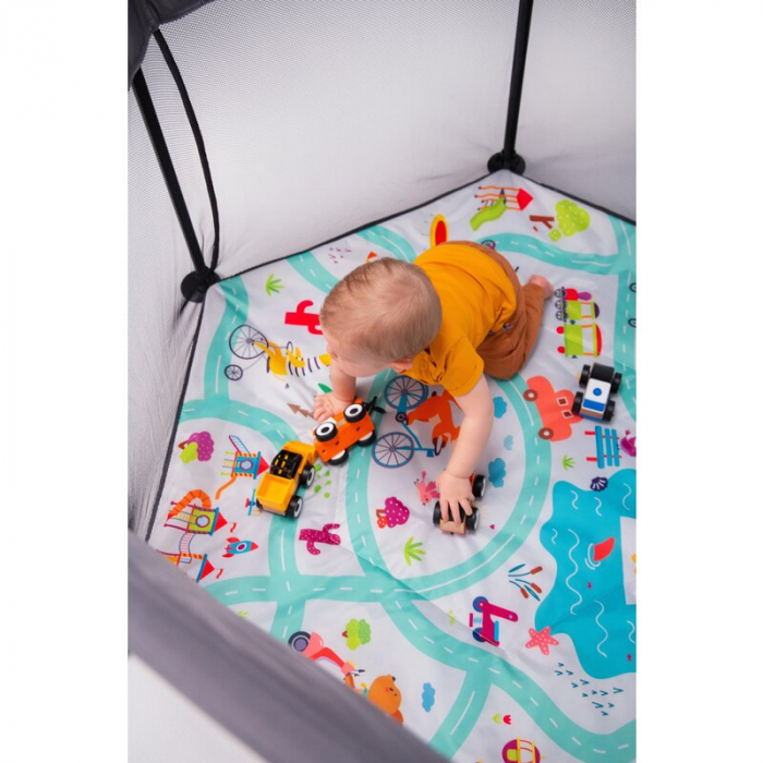 Lionelo - Tarc de joaca Roel, Pliere ultra-compacta, Conform cu standardul europeane de securitate EN12227, Multicolor [18]