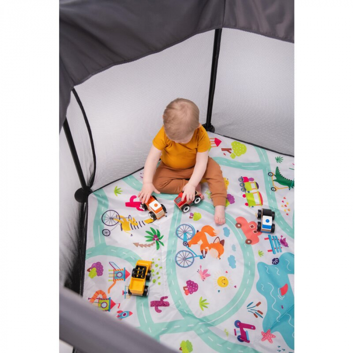 Lionelo - Tarc de joaca Roel, Pliere ultra-compacta, Conform cu standardul europeane de securitate EN12227, Multicolor [19]