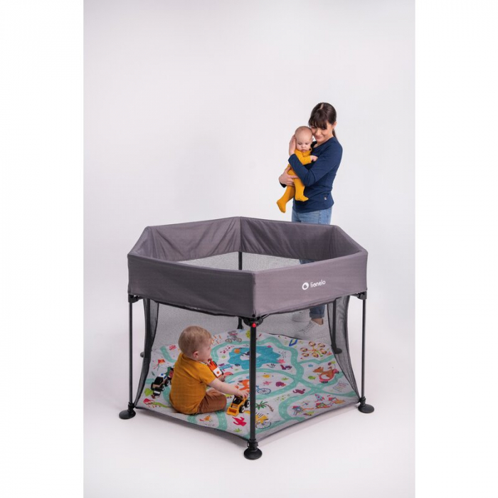 Lionelo - Tarc de joaca Roel, Pliere ultra-compacta, Conform cu standardul europeane de securitate EN12227, Multicolor [20]
