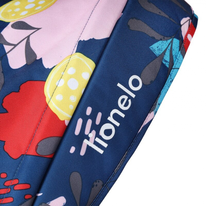 Lionelo - Tricicleta Haari Blue Navy Suport picioare, Control al directiei, Scaun reversibil, Rotire 360 grade, Pliabila, Conform cu standardul european de securitate EN71, Multicolor [20]