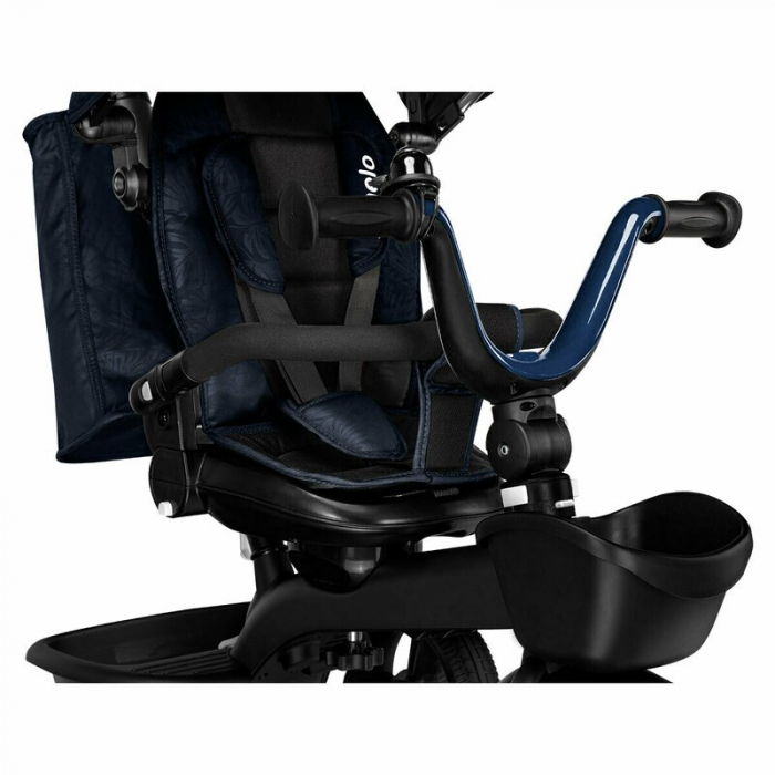 Lionelo - Tricicleta Kori, Cu suport de picioare, Control al directiei, Scaun reversibil, Rotire 360 grade, Pliabila, Conform cu standardul european de securitate EN71, Blue Navy [19]