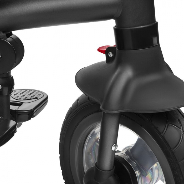 Lionelo - Tricicleta Tris, Mecanism de pedalare libera, Suport picioare, Control al directiei, Scaun reversibil, Rotire 360 grade, Pliabila, Conform cu standardul europeane de securitate EN71, Gri [20]