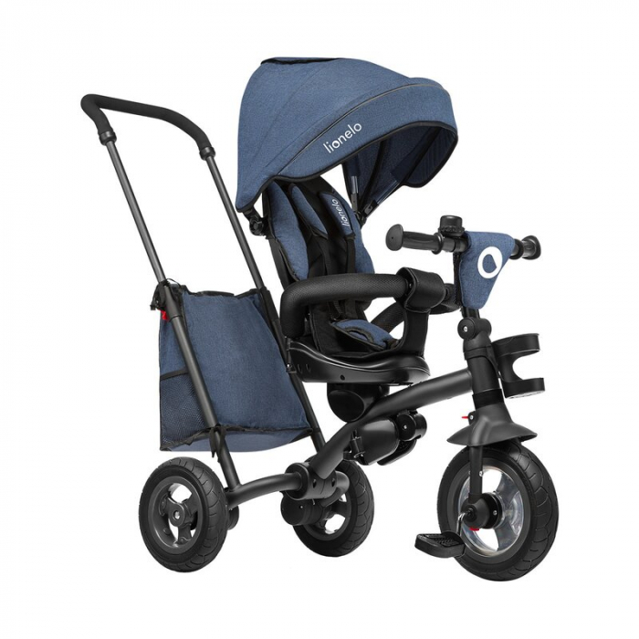 Lionelo - Tricicleta Tris, Mecanism de pedalare libera, Suport picioare, Control al directiei, Scaun reversibil, Rotire 360 grade, Pliabila, Conform cu standardul europeane de securitate EN71, Albastr [7]