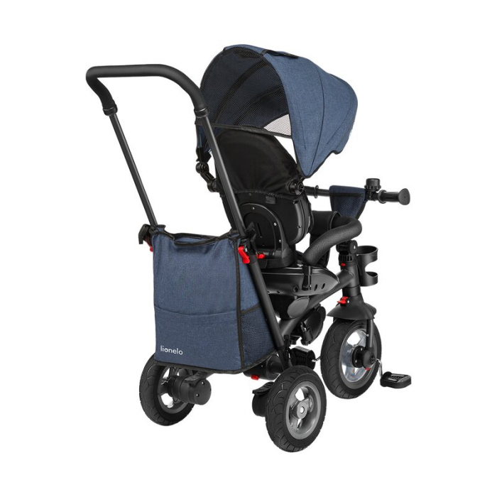 Lionelo - Tricicleta Tris, Mecanism de pedalare libera, Suport picioare, Control al directiei, Scaun reversibil, Rotire 360 grade, Pliabila, Conform cu standardul europeane de securitate EN71, Albastr [12]