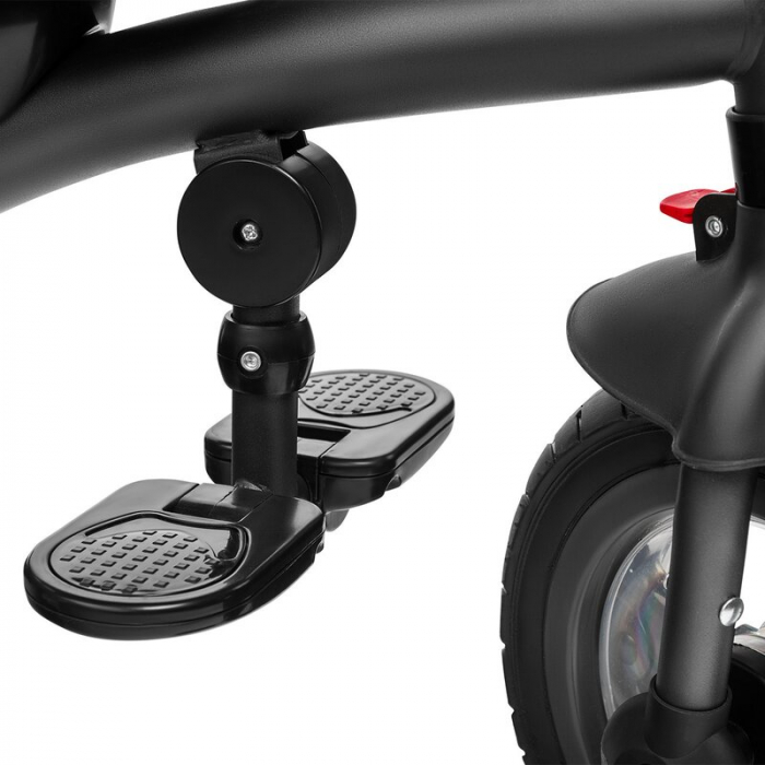 Lionelo - Tricicleta Tris, Mecanism de pedalare libera, Suport picioare, Control al directiei, Scaun reversibil, Rotire 360 grade, Pliabila, Conform cu standardul europeane de securitate EN71, Roz/Gri [22]