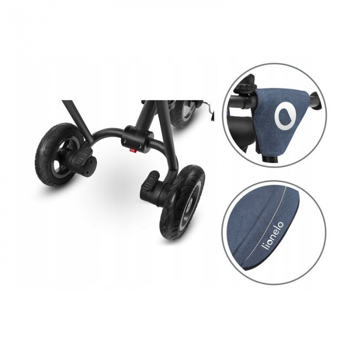 Lionelo - Tricicleta Tris, Mecanism de pedalare libera, Suport picioare, Control al directiei, Scaun reversibil, Rotire 360 grade, Pliabila, Conform cu standardul europeane de securitate EN71, Albastr [27]